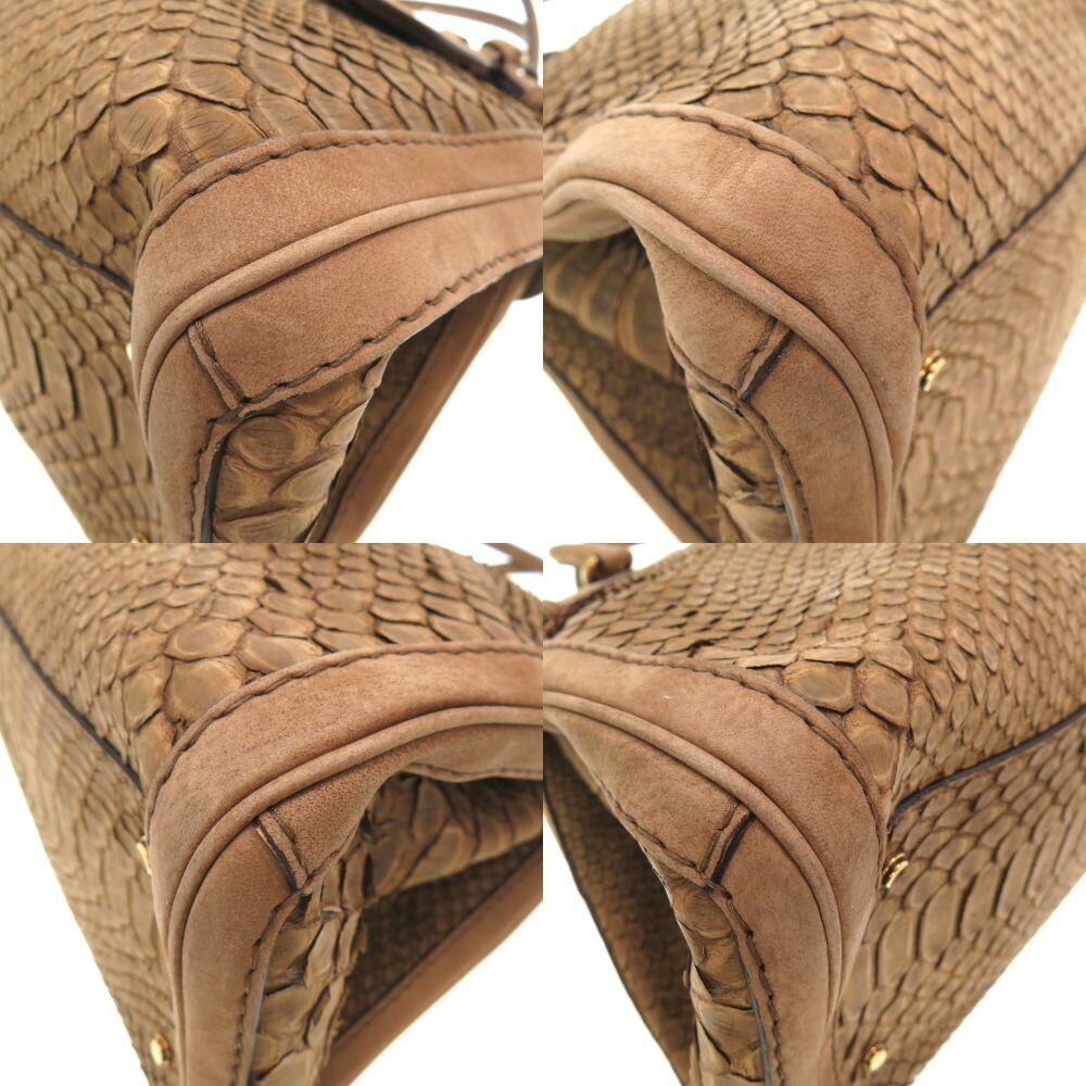 Gucci Gg Marmont Python Suede Tote Bag Brown - image 4